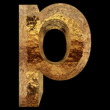Yellow gold or golden fonts isoalted on black