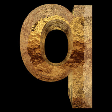 Yellow gold or golden fonts isoalted on black