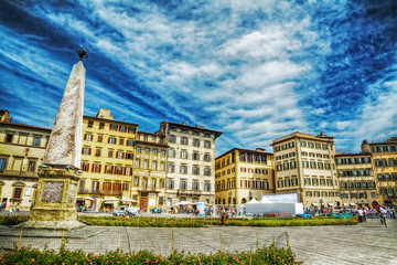 Wall Mural - obelisk in Santa Maria Novella square in Florence