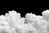 Fototapeta Niebo - White cloud on black background