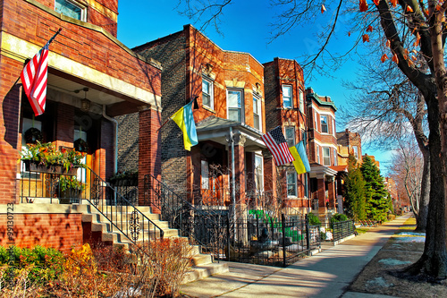 Zdjęcie XXL Typowa architektura w ukraińskiej wiosce w Chicago, USA