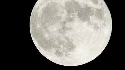 Wall Mural - super zoom timelapse of the full moon over the dark black sky at night. hd footage made of high reso