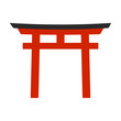 Torii - symbol of Shintoism flat icon for apps and websites