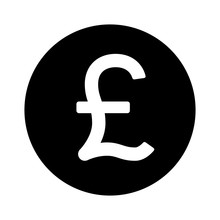 British Pound Sterling Round Currency Symbol Flat Icon For Apps And Websites