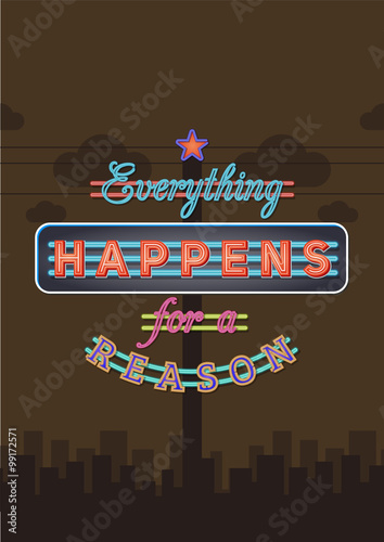 Retro Neon Sign Vintage Signboard With Motivational Quote