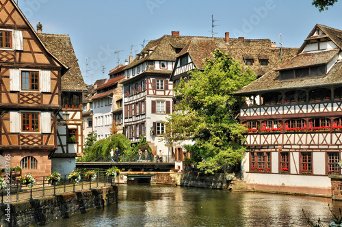 Vieilles maisons dans le quartier de La Petite France à Strasbourg Poster Mural XXL