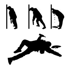 drunk man vector silhouette