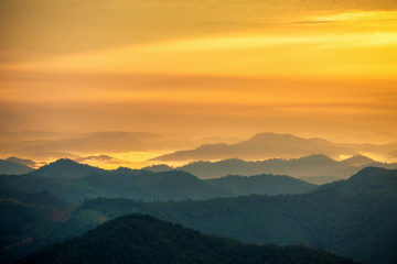 Wall Mural - beautiful sunrise mountain landscapes