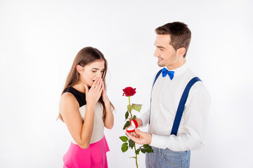 Sticker - Handsome boy making  proposal for his girlfriend