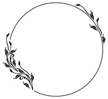 Round Silhouette Frame In Art Nouveau Style