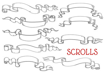 Wall Mural - vintage ribbon banners and paper scrolls