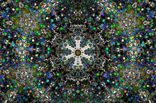 Abstract Background Kaleidoscope Effect Polygon Circle Ornament.