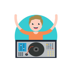 Wall Mural - Dj - Circle Icon. Modern Design Flat Style Icon