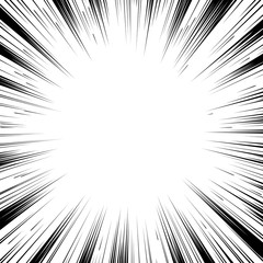 Wall Mural - comic book black and white radial lines background square fight