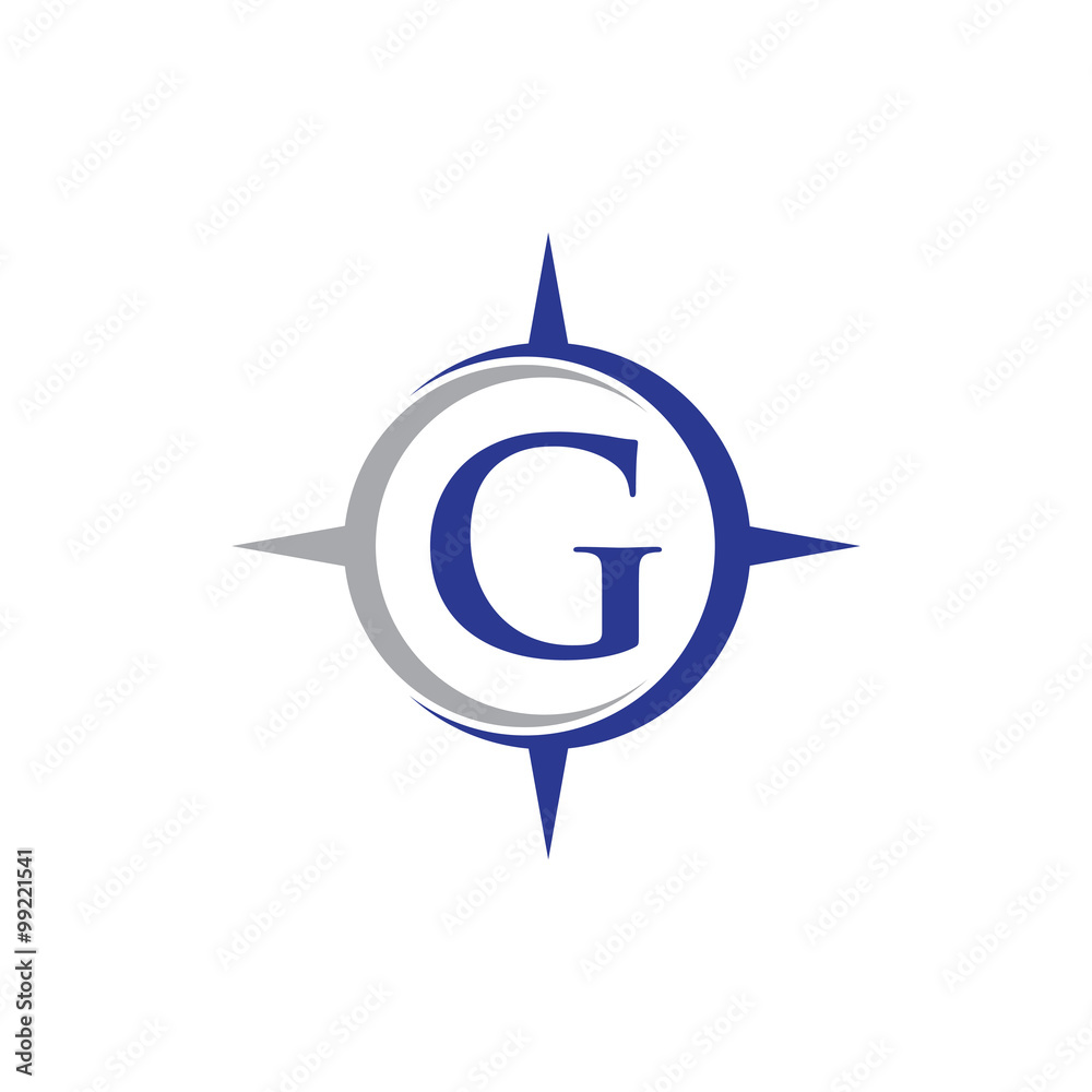 Simple Compass Letter Initial Logo Vector g Stock Vector | Adobe Stock