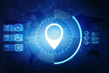 Poster - 2d rendering map pointer illustration