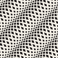 Wall Mural - wavy crossed stripes seamless pattern 3d. abstract fashion texture. geometric monochrome template. g