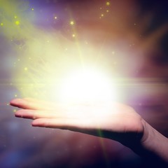 Poster - Composite image of hand showing