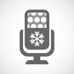 Wall Mural - Isolated microphone icon with a snow flake