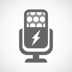 Sticker - Isolated microphone icon with a lightning