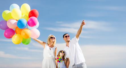 Sticker - family with colorful balloons