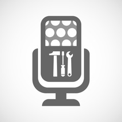 Poster - Isolated microphone icon with a tool set