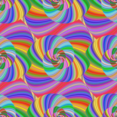 Poster - colored spiral fractal pattern in bright colors