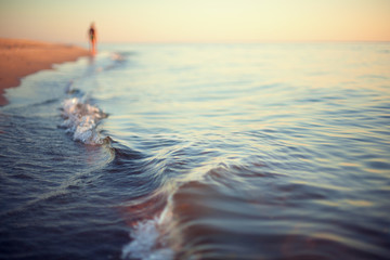 beach sunset abstract background shoreline close up