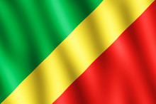 Flag Of The Republic Of The Congo Waving In The Wind