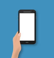 Aufkleber - hand holding black touch phone