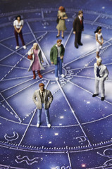 Wall Mural - astrology chart with people figurines