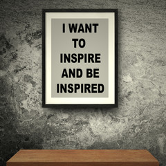 Wall Mural - nspire word on photo frame