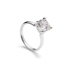 Canvas Print - Cushion Cut Solitaire Diamond Wedding Ring