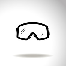 Ski Goggles Vector Icon.