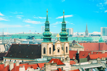 Wall Mural - Aerial view of city center Vienna  from St. Stephen's Cathedral