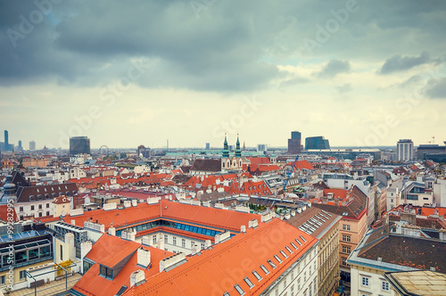 Fotografia, Obraz Aerial view of city center Vienna from St. Stephen's Cathedral