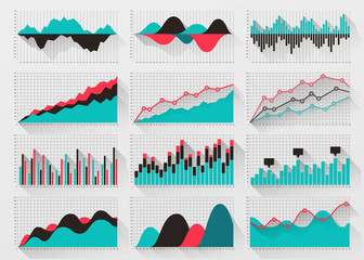 Poster - charts elements for business infographics