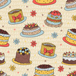 color cake seamless pattern