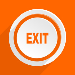 Poster - exit orange vector flat icon