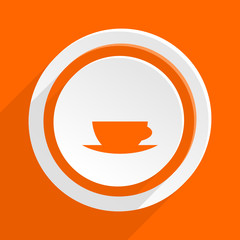 Aufkleber - coffee orange vector flat icon