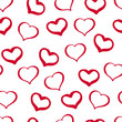 38_Hand-drawn Seamless Pattern from Hearts on a White Background