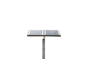 Outdoor small solar panel  isolated on white background, with cl