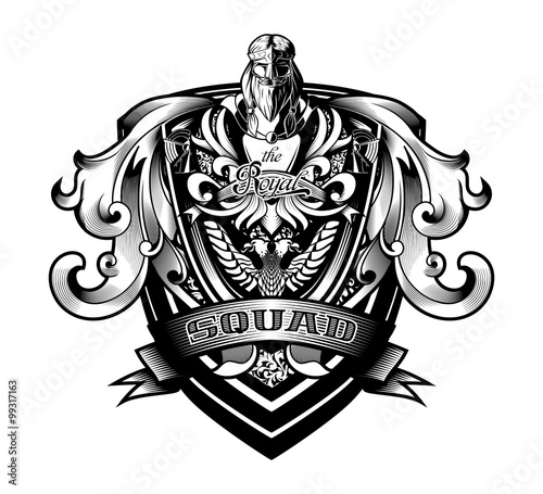 Ornamental Baroque Heraldry Shield Royal Squad Poster Mural XXL