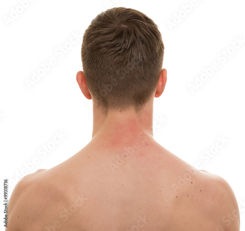 Male Neck Back Isolated On White Real Anatomy Stock Foto Adobe Stock