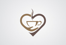 Love Coffee Logo Vector