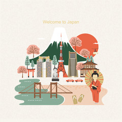 Canvas Print - lovely Japan travel poster