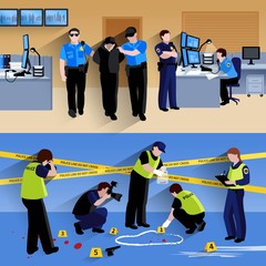 Canvas Print - Working Policeman People  Horizontal Banners Compositions