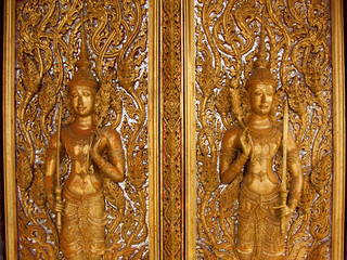 Wall Mural - Buddha carving