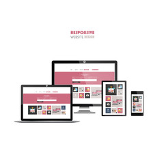 Fototapete - flat responsive web design concept website development devices
