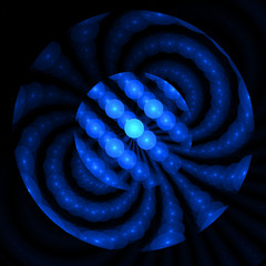 Abstract fractal fantasy blue rounded pattern and shapes.